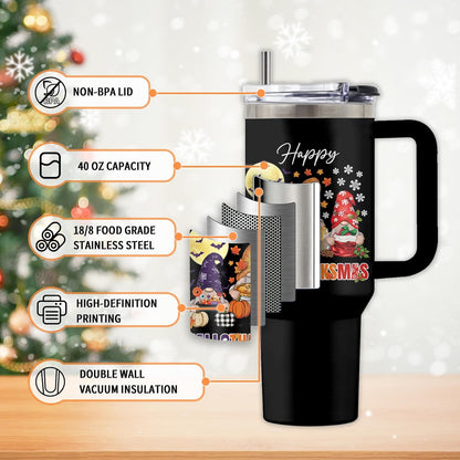 Might Be 40oz Tumbler, with Handle & Straw, Stainless Steel Cup | 40oz Insulated Tumbler, Travel Sport Coffee Water Bottle, Thanksgiving Christmas Birthday Gifts for Woman Man