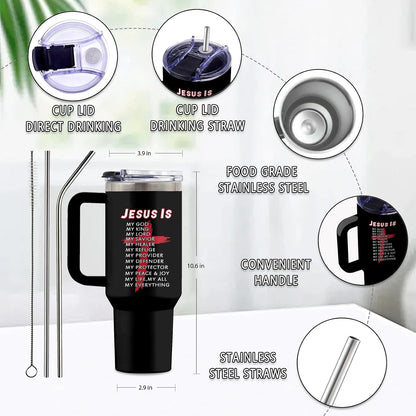 Might Be 40oz Tumbler, with Handle & Straw, Stainless Steel Cup | 40oz Insulated Tumbler, Travel Sport Coffee Water Bottle, Thanksgiving Christmas Birthday Gifts for Woman Man