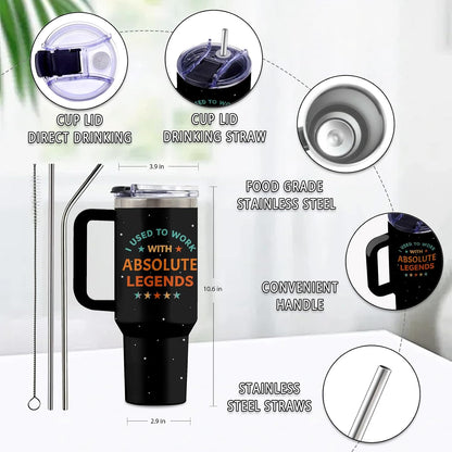 Might Be 40oz Tumbler, with Handle & Straw, Stainless Steel Cup | 40oz Insulated Tumbler, Travel Sport Coffee Water Bottle, Thanksgiving Christmas Birthday Gifts for Woman Man
