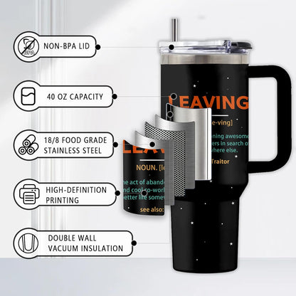 Might Be 40oz Tumbler, with Handle & Straw, Stainless Steel Cup | 40oz Insulated Tumbler, Travel Sport Coffee Water Bottle, Thanksgiving Christmas Birthday Gifts for Woman Man