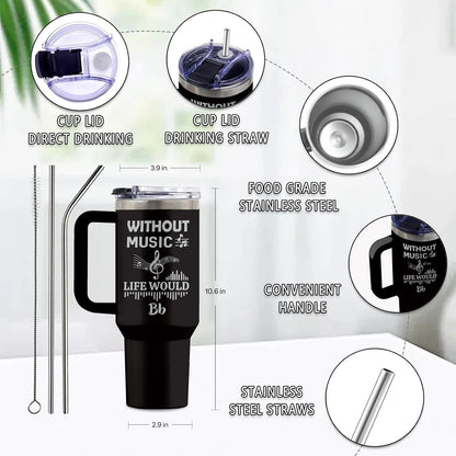 Might Be 40oz Tumbler, with Handle & Straw, Stainless Steel Cup | 40oz Insulated Tumbler, Travel Sport Coffee Water Bottle, Thanksgiving Christmas Birthday Gifts for Woman Man