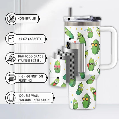 Might Be 40oz Tumbler, with Handle & Straw, Stainless Steel Cup | 40oz Insulated Tumbler, Travel Sport Coffee Water Bottle, Thanksgiving Christmas Birthday Gifts for Woman Man
