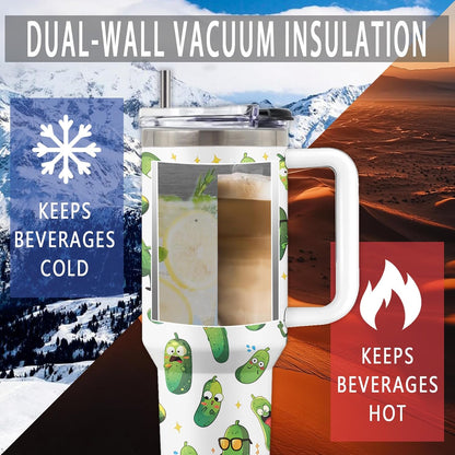 Might Be 40oz Tumbler, with Handle & Straw, Stainless Steel Cup | 40oz Insulated Tumbler, Travel Sport Coffee Water Bottle, Thanksgiving Christmas Birthday Gifts for Woman Man