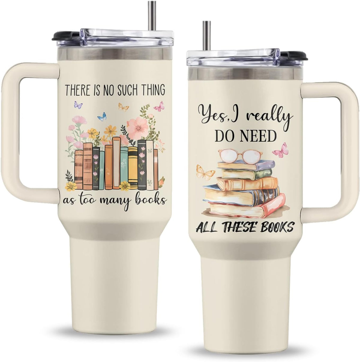 Might Be 40oz Tumbler, with Handle & Straw, Stainless Steel Cup | 40oz Insulated Tumbler, Travel Sport Coffee Water Bottle, Thanksgiving Christmas Birthday Gifts for Woman Man