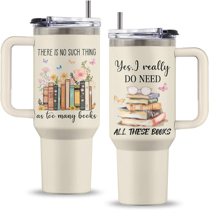 Might Be 40oz Tumbler, with Handle & Straw, Stainless Steel Cup | 40oz Insulated Tumbler, Travel Sport Coffee Water Bottle, Thanksgiving Christmas Birthday Gifts for Woman Man