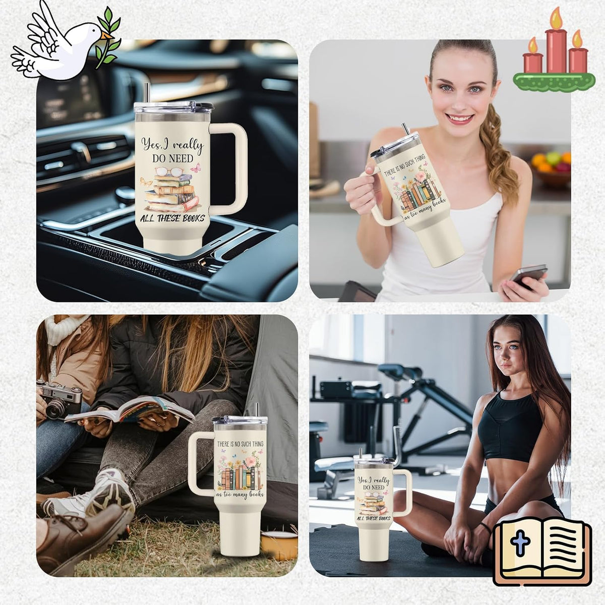 Might Be 40oz Tumbler, with Handle & Straw, Stainless Steel Cup | 40oz Insulated Tumbler, Travel Sport Coffee Water Bottle, Thanksgiving Christmas Birthday Gifts for Woman Man