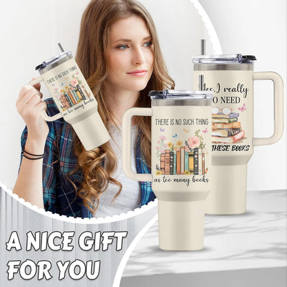 Might Be 40oz Tumbler, with Handle & Straw, Stainless Steel Cup | 40oz Insulated Tumbler, Travel Sport Coffee Water Bottle, Thanksgiving Christmas Birthday Gifts for Woman Man
