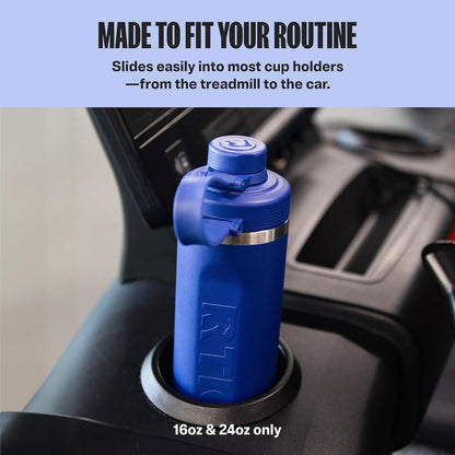 24oz Refuel Water Bottle with Protein Shaker, Black