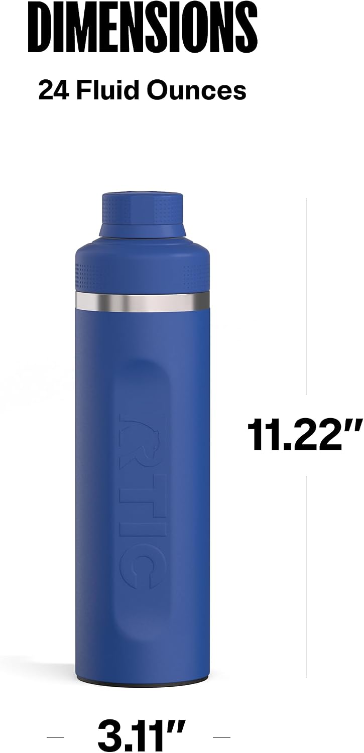 24oz Refuel Water Bottle with Protein Shaker, Black