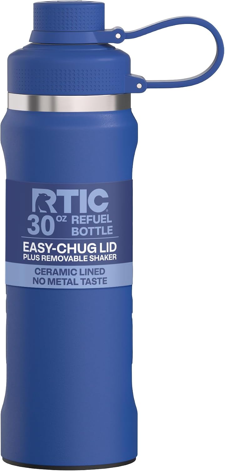 24oz Refuel Water Bottle with Protein Shaker, Black