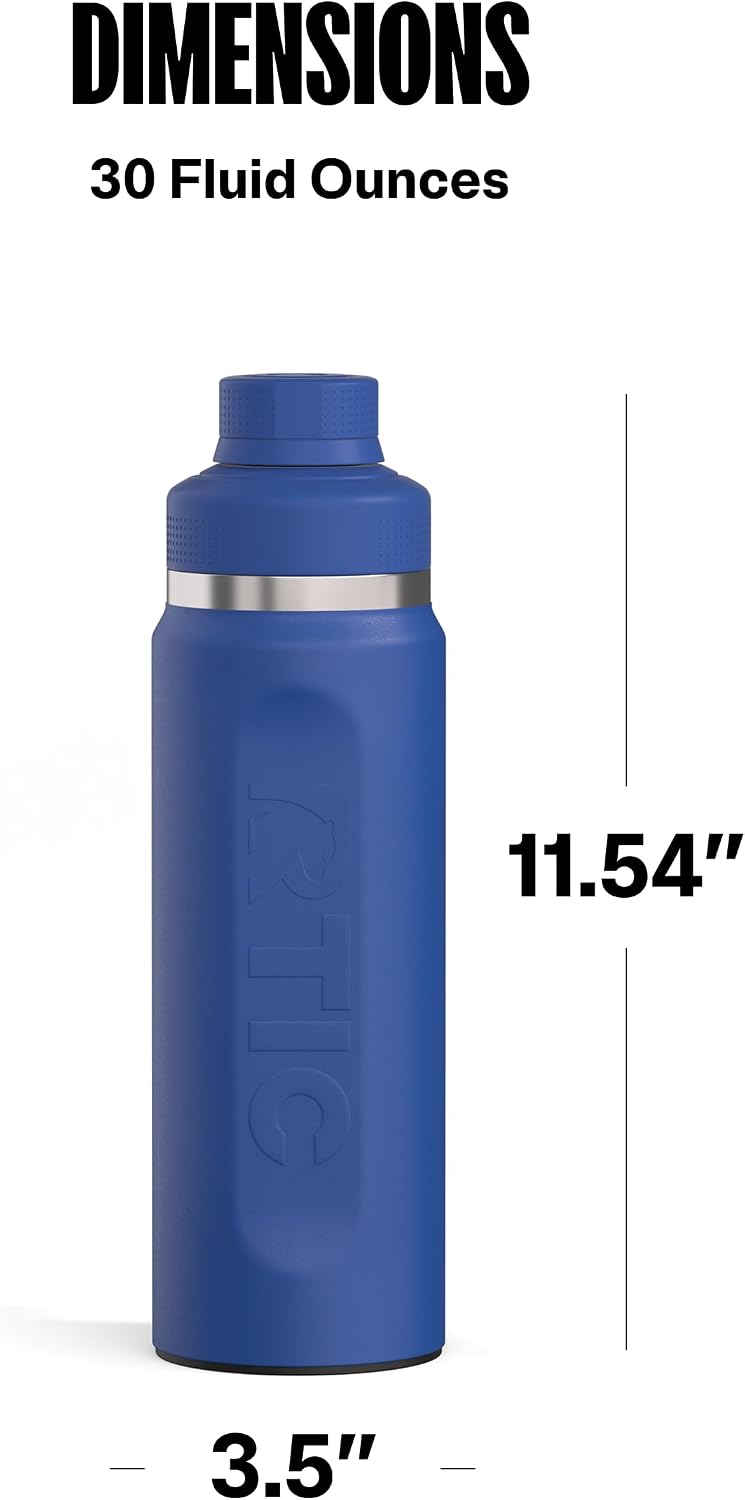 24oz Refuel Water Bottle with Protein Shaker, Black