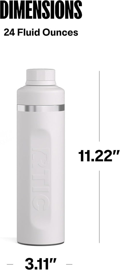 24oz Refuel Water Bottle with Protein Shaker, Black