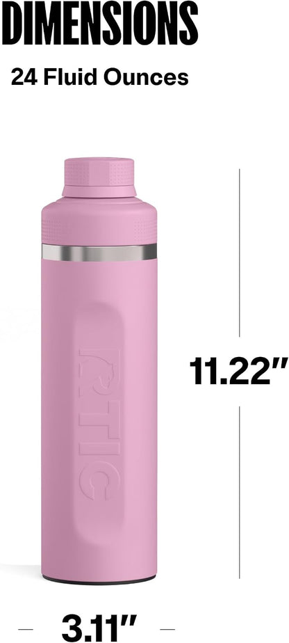 24oz Refuel Water Bottle with Protein Shaker, Black