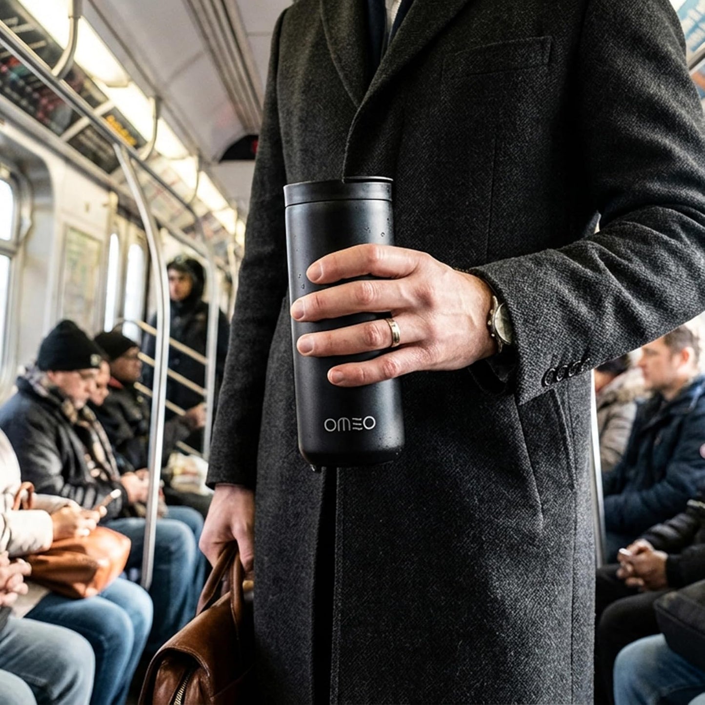 Stainless Steel Insulated Tumbler with Leak-Resistant Lid | BPA-Free, Easy Clean | Double Wall Vacuum Cup for Hot & Cold Drinks | Portable Water Bottle for Office, Outdoor&Travel (Black, 550ml)
