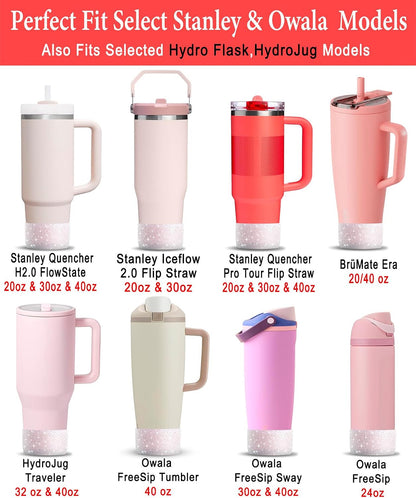 2-Pack Glitter Silicone Boots for Stanley, Owala & More, Fits Select Models
