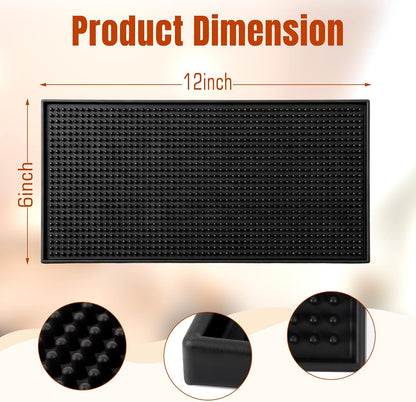 Bar Mat, 12"x6" Non-Slip PVC Mats for Home Coffee Bar Countertop