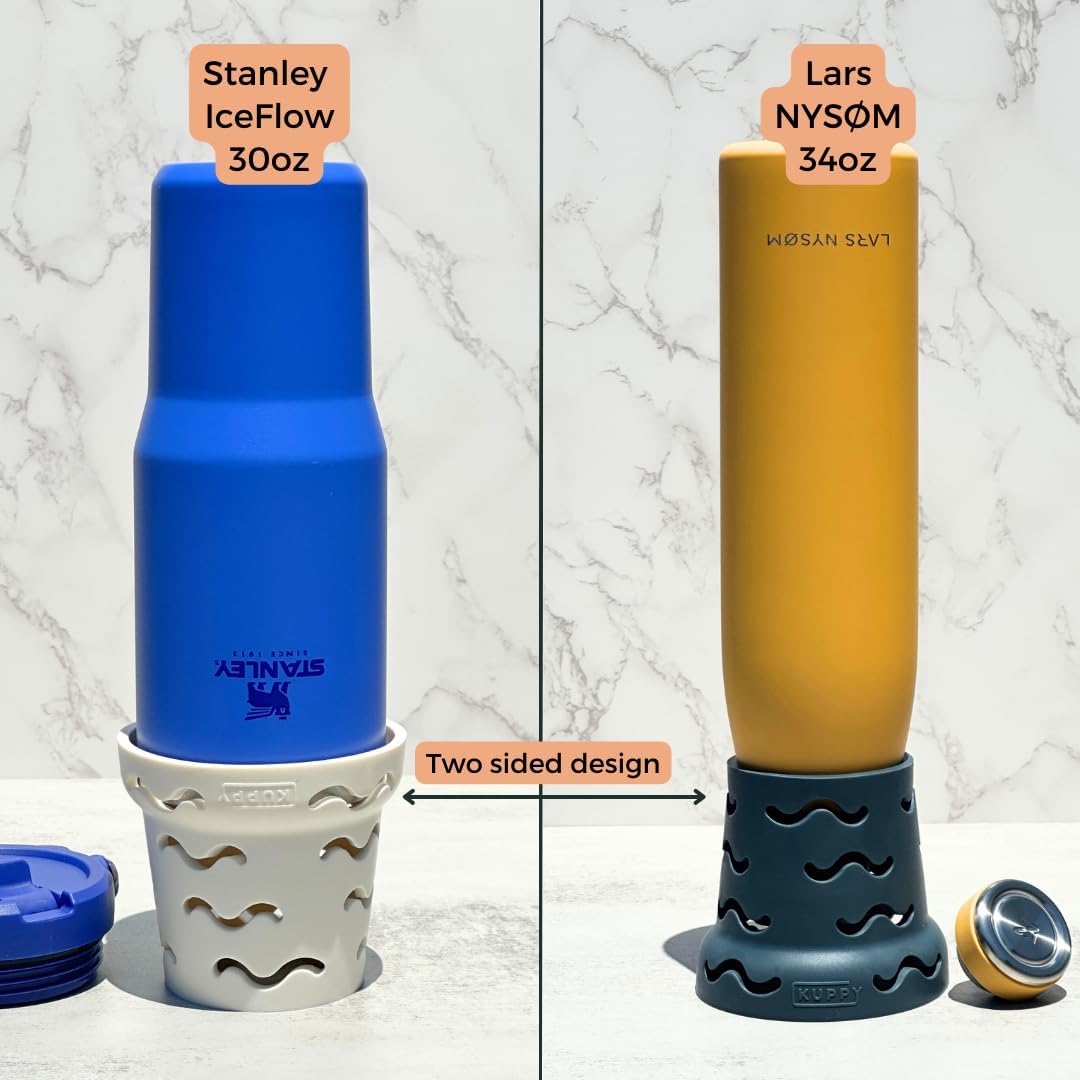Kuppy Silicone Water Bottle Drying Rack - Fast-Dry Bottle Dryer for 20-64oz Cups - Reusable Food Storage Bag Drying Rack - Compatible with Stanley, Owala, Stasher (Green, 4-Pack)