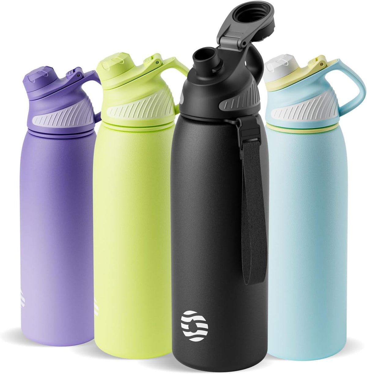 20oz Stainless Steel Insulated Water Bottle No Straw Spout Lid | Double Wall Vacuum Insulated, 18/8 Stainless Steel, Leakproof, BPA-Free, Sports Flask Ideal For Gym Workout Hiking Travel