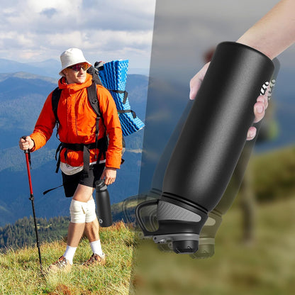 20oz Stainless Steel Insulated Water Bottle No Straw Spout Lid | Double Wall Vacuum Insulated, 18/8 Stainless Steel, Leakproof, BPA-Free, Sports Flask Ideal For Gym Workout Hiking Travel