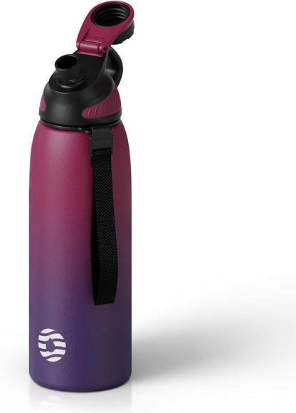 20oz Stainless Steel Insulated Water Bottle No Straw Spout Lid | Double Wall Vacuum Insulated, 18/8 Stainless Steel, Leakproof, BPA-Free, Sports Flask Ideal For Gym Workout Hiking Travel