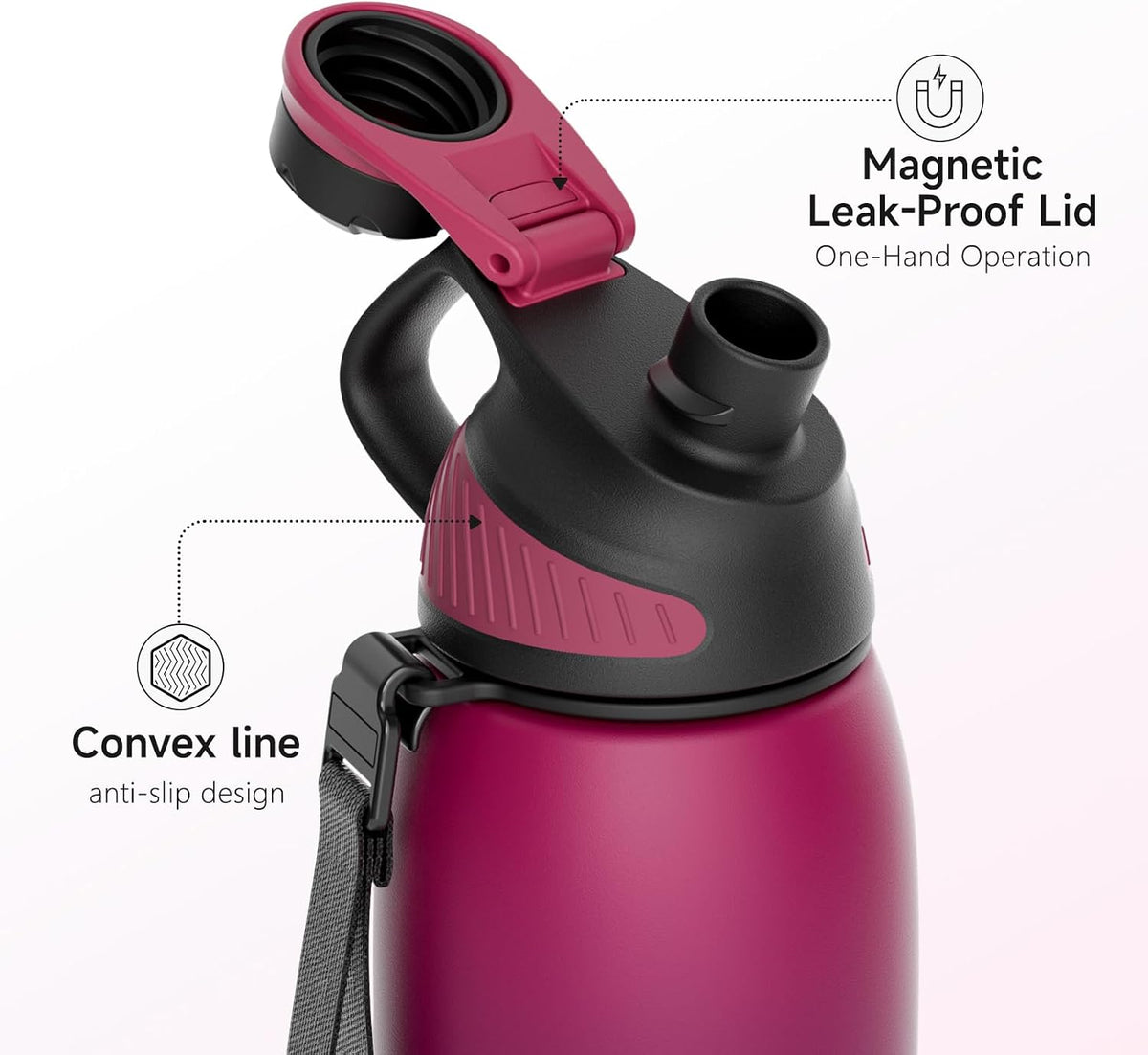 20oz Stainless Steel Insulated Water Bottle No Straw Spout Lid | Double Wall Vacuum Insulated, 18/8 Stainless Steel, Leakproof, BPA-Free, Sports Flask Ideal For Gym Workout Hiking Travel