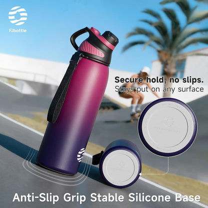 20oz Stainless Steel Insulated Water Bottle No Straw Spout Lid | Double Wall Vacuum Insulated, 18/8 Stainless Steel, Leakproof, BPA-Free, Sports Flask Ideal For Gym Workout Hiking Travel