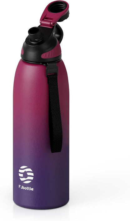 20oz Stainless Steel Insulated Water Bottle No Straw Spout Lid | Double Wall Vacuum Insulated, 18/8 Stainless Steel, Leakproof, BPA-Free, Sports Flask Ideal For Gym Workout Hiking Travel