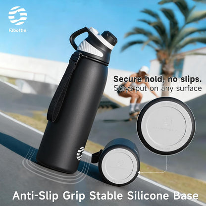 20oz Stainless Steel Insulated Water Bottle No Straw Spout Lid | Double Wall Vacuum Insulated, 18/8 Stainless Steel, Leakproof, BPA-Free, Sports Flask Ideal For Gym Workout Hiking Travel