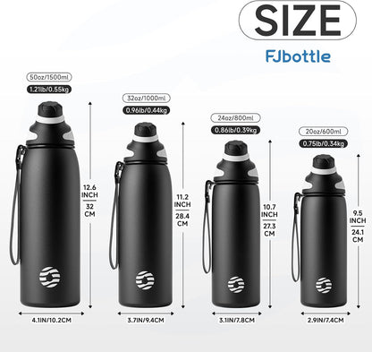 20oz Stainless Steel Insulated Water Bottle No Straw Spout Lid | Double Wall Vacuum Insulated, 18/8 Stainless Steel, Leakproof, BPA-Free, Sports Flask Ideal For Gym Workout Hiking Travel