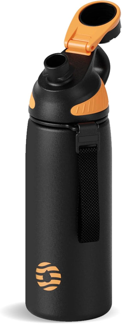 20oz Stainless Steel Insulated Water Bottle No Straw Spout Lid | Double Wall Vacuum Insulated, 18/8 Stainless Steel, Leakproof, BPA-Free, Sports Flask Ideal For Gym Workout Hiking Travel