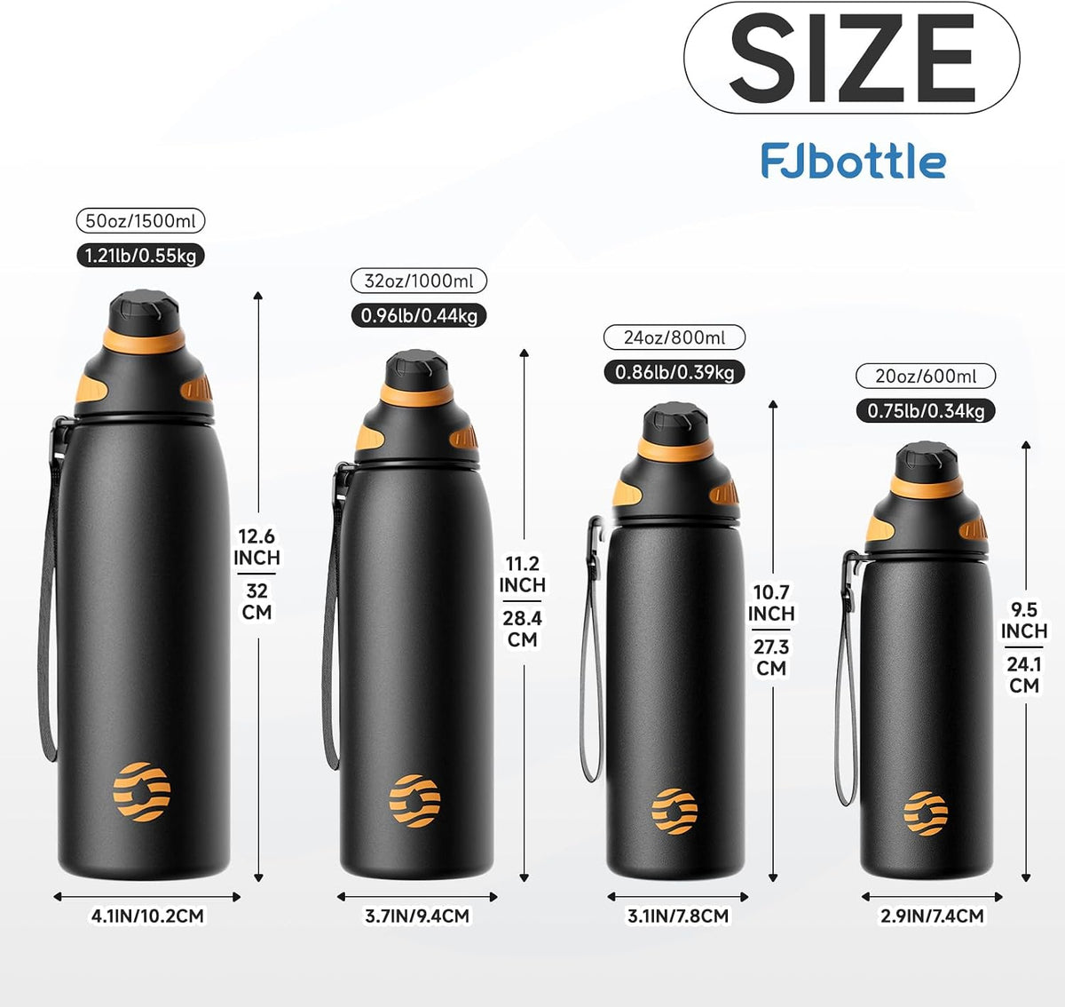 20oz Stainless Steel Insulated Water Bottle No Straw Spout Lid | Double Wall Vacuum Insulated, 18/8 Stainless Steel, Leakproof, BPA-Free, Sports Flask Ideal For Gym Workout Hiking Travel