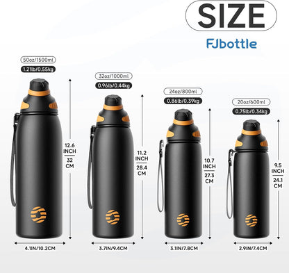 20oz Stainless Steel Insulated Water Bottle No Straw Spout Lid | Double Wall Vacuum Insulated, 18/8 Stainless Steel, Leakproof, BPA-Free, Sports Flask Ideal For Gym Workout Hiking Travel