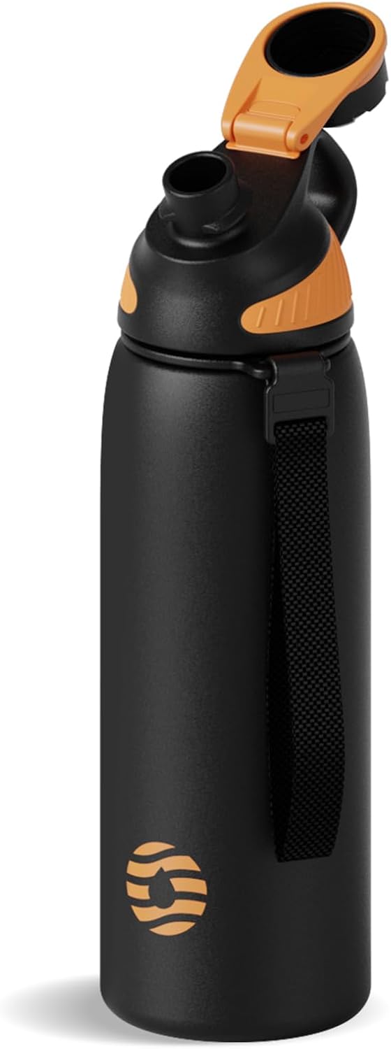 20oz Stainless Steel Insulated Water Bottle No Straw Spout Lid | Double Wall Vacuum Insulated, 18/8 Stainless Steel, Leakproof, BPA-Free, Sports Flask Ideal For Gym Workout Hiking Travel