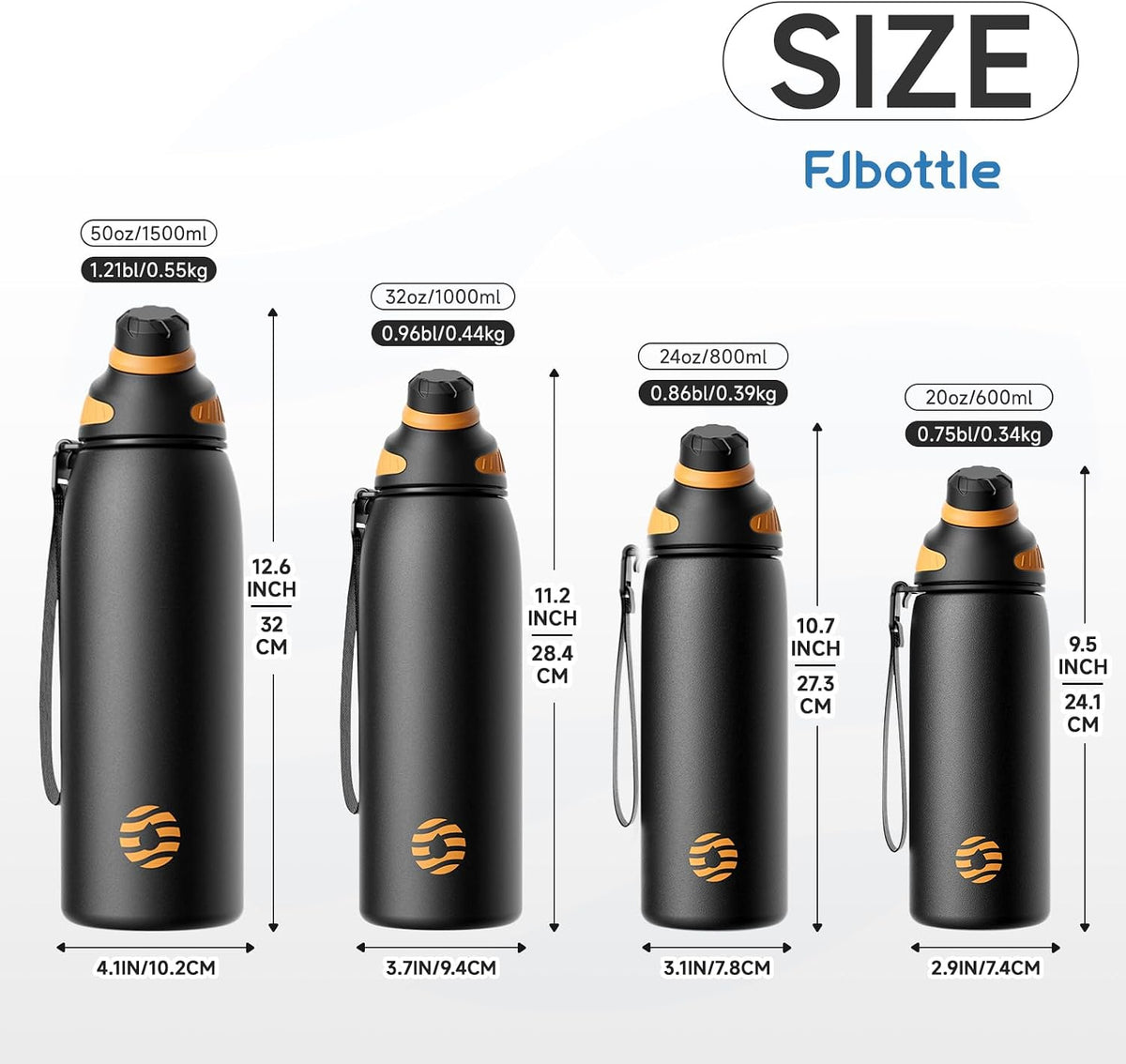 20oz Stainless Steel Insulated Water Bottle No Straw Spout Lid | Double Wall Vacuum Insulated, 18/8 Stainless Steel, Leakproof, BPA-Free, Sports Flask Ideal For Gym Workout Hiking Travel