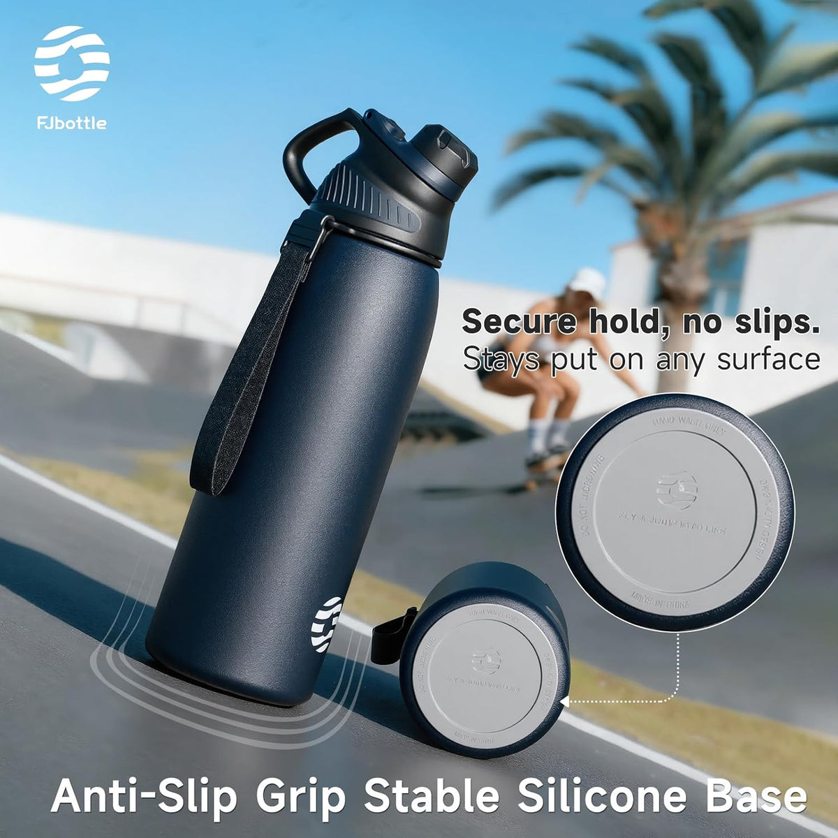 20oz Stainless Steel Insulated Water Bottle No Straw Spout Lid | Double Wall Vacuum Insulated, 18/8 Stainless Steel, Leakproof, BPA-Free, Sports Flask Ideal For Gym Workout Hiking Travel