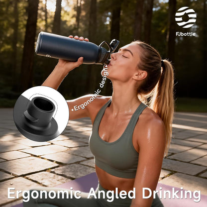 20oz Stainless Steel Insulated Water Bottle No Straw Spout Lid | Double Wall Vacuum Insulated, 18/8 Stainless Steel, Leakproof, BPA-Free, Sports Flask Ideal For Gym Workout Hiking Travel