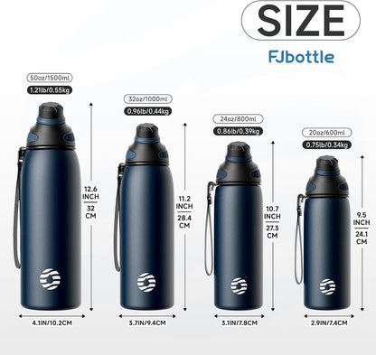 20oz Stainless Steel Insulated Water Bottle No Straw Spout Lid | Double Wall Vacuum Insulated, 18/8 Stainless Steel, Leakproof, BPA-Free, Sports Flask Ideal For Gym Workout Hiking Travel