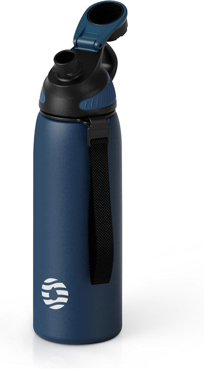 20oz Stainless Steel Insulated Water Bottle No Straw Spout Lid | Double Wall Vacuum Insulated, 18/8 Stainless Steel, Leakproof, BPA-Free, Sports Flask Ideal For Gym Workout Hiking Travel