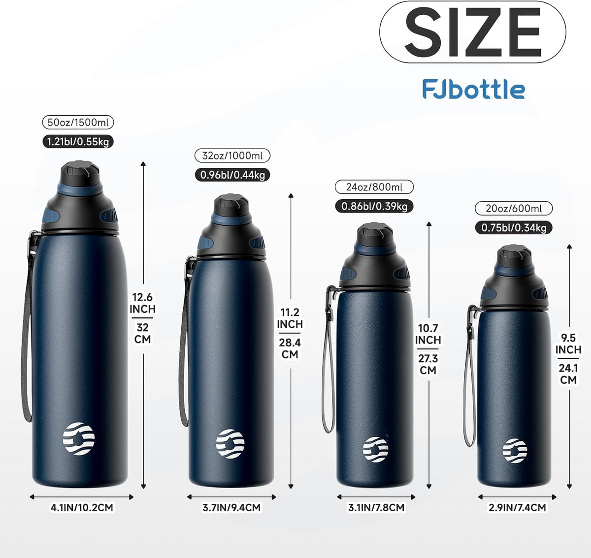 20oz Stainless Steel Insulated Water Bottle No Straw Spout Lid | Double Wall Vacuum Insulated, 18/8 Stainless Steel, Leakproof, BPA-Free, Sports Flask Ideal For Gym Workout Hiking Travel