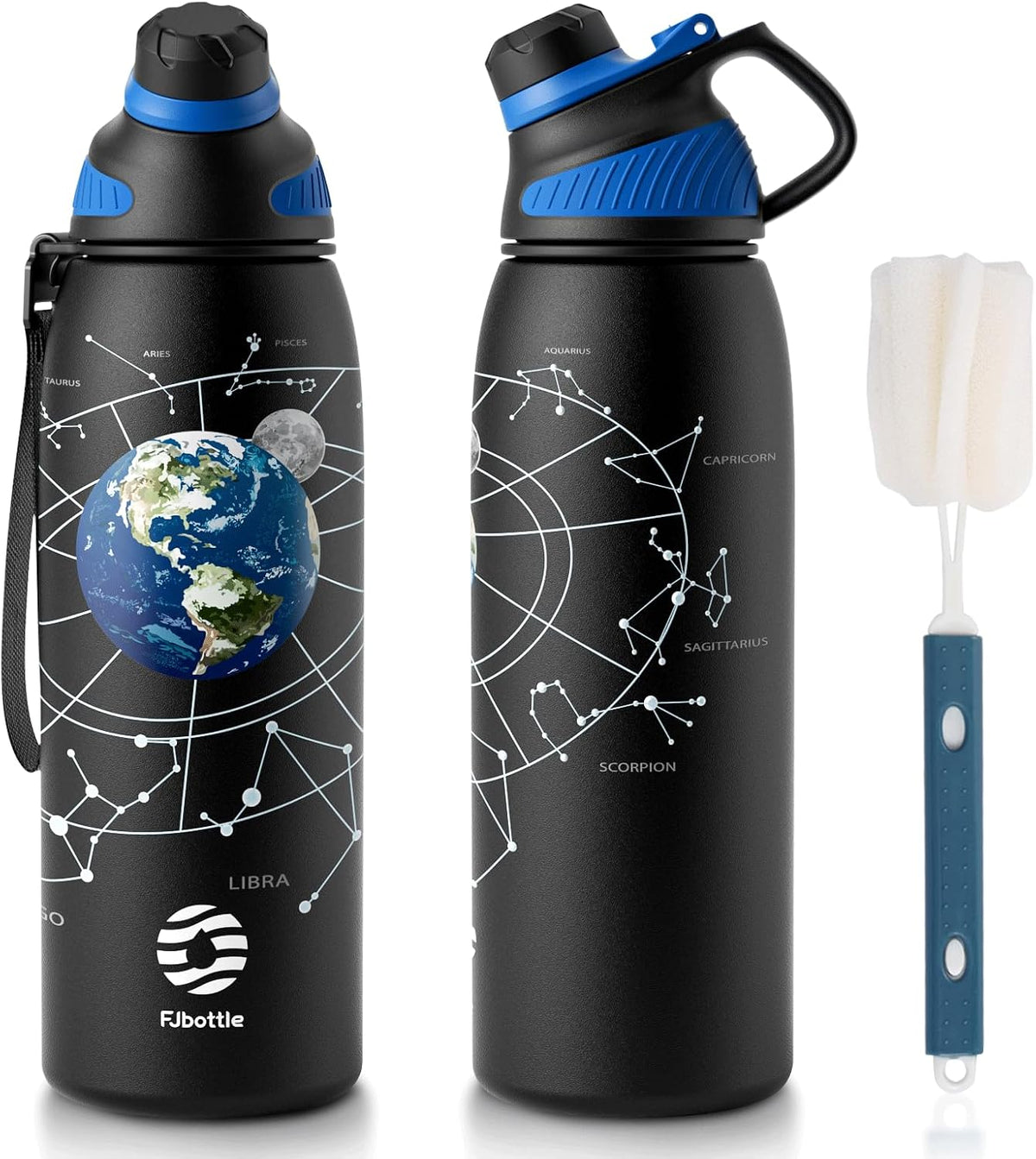 20oz Stainless Steel Insulated Water Bottle No Straw Spout Lid | Double Wall Vacuum Insulated, 18/8 Stainless Steel, Leakproof, BPA-Free, Sports Flask Ideal For Gym Workout Hiking Travel