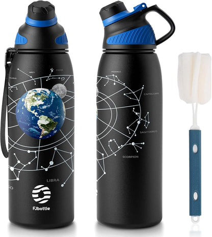 20oz Stainless Steel Insulated Water Bottle No Straw Spout Lid | Double Wall Vacuum Insulated, 18/8 Stainless Steel, Leakproof, BPA-Free, Sports Flask Ideal For Gym Workout Hiking Travel