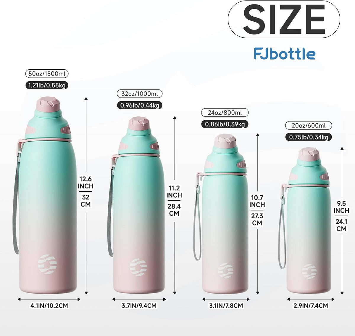 20oz Stainless Steel Insulated Water Bottle No Straw Spout Lid | Double Wall Vacuum Insulated, 18/8 Stainless Steel, Leakproof, BPA-Free, Sports Flask Ideal For Gym Workout Hiking Travel
