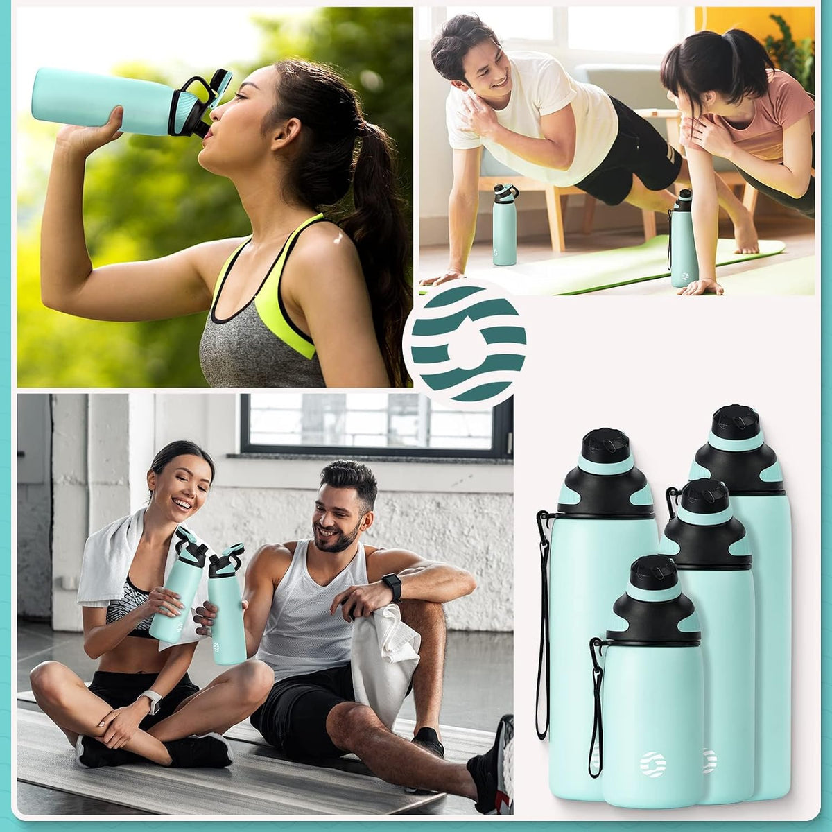 20oz Stainless Steel Insulated Water Bottle No Straw Spout Lid | Double Wall Vacuum Insulated, 18/8 Stainless Steel, Leakproof, BPA-Free, Sports Flask Ideal For Gym Workout Hiking Travel