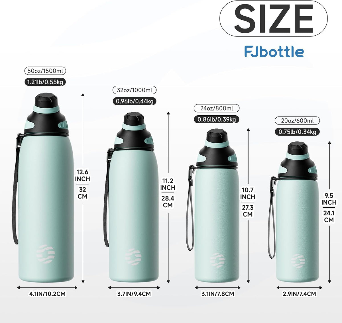 20oz Stainless Steel Insulated Water Bottle No Straw Spout Lid | Double Wall Vacuum Insulated, 18/8 Stainless Steel, Leakproof, BPA-Free, Sports Flask Ideal For Gym Workout Hiking Travel