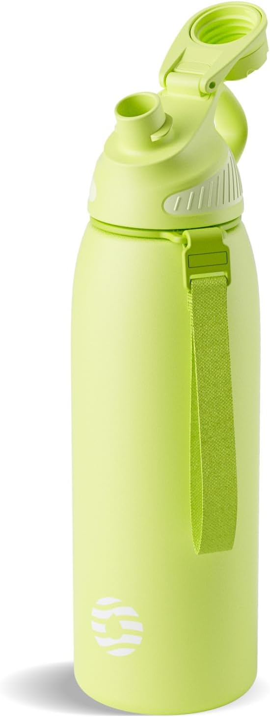 20oz Stainless Steel Insulated Water Bottle No Straw Spout Lid | Double Wall Vacuum Insulated, 18/8 Stainless Steel, Leakproof, BPA-Free, Sports Flask Ideal For Gym Workout Hiking Travel