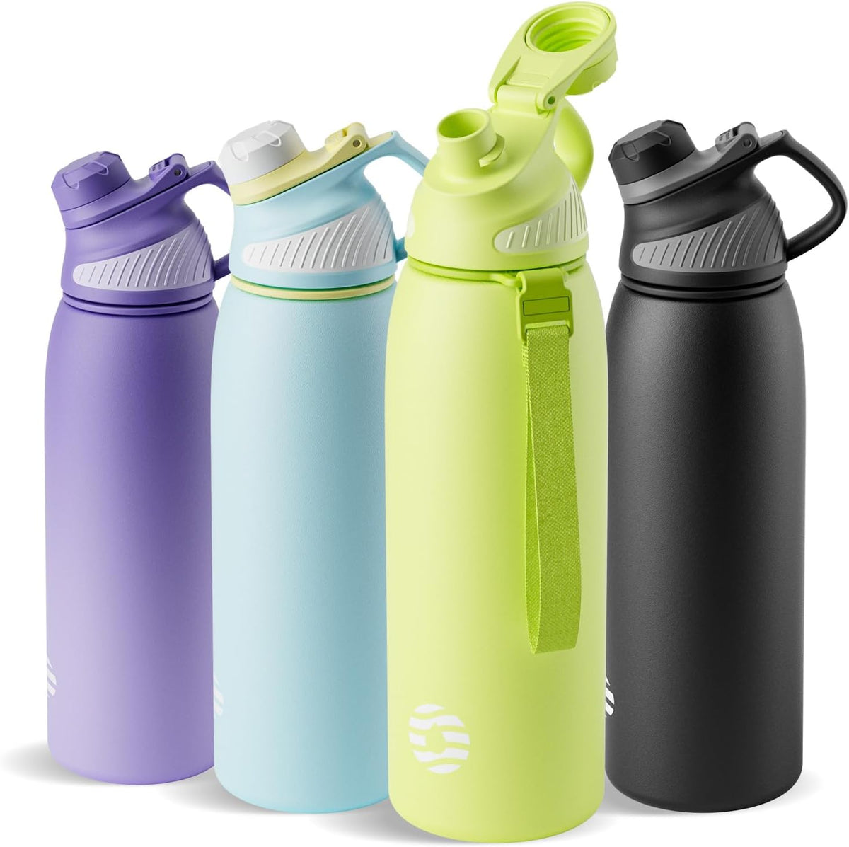 20oz Stainless Steel Insulated Water Bottle No Straw Spout Lid | Double Wall Vacuum Insulated, 18/8 Stainless Steel, Leakproof, BPA-Free, Sports Flask Ideal For Gym Workout Hiking Travel