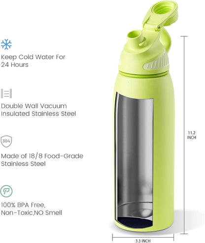 20oz Stainless Steel Insulated Water Bottle No Straw Spout Lid | Double Wall Vacuum Insulated, 18/8 Stainless Steel, Leakproof, BPA-Free, Sports Flask Ideal For Gym Workout Hiking Travel