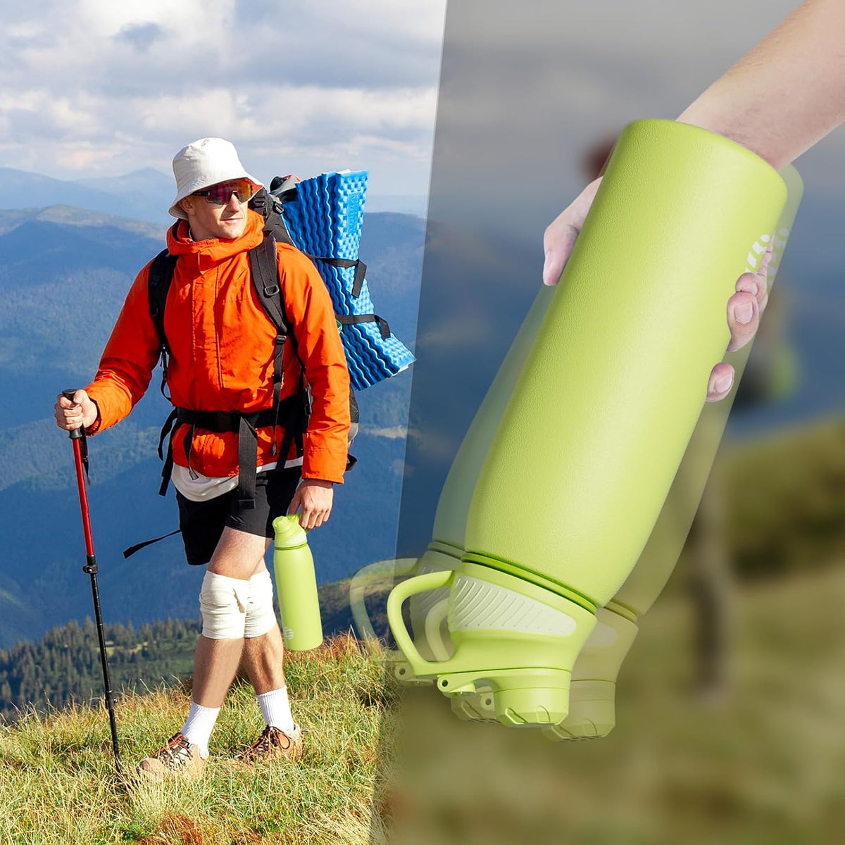 20oz Stainless Steel Insulated Water Bottle No Straw Spout Lid | Double Wall Vacuum Insulated, 18/8 Stainless Steel, Leakproof, BPA-Free, Sports Flask Ideal For Gym Workout Hiking Travel