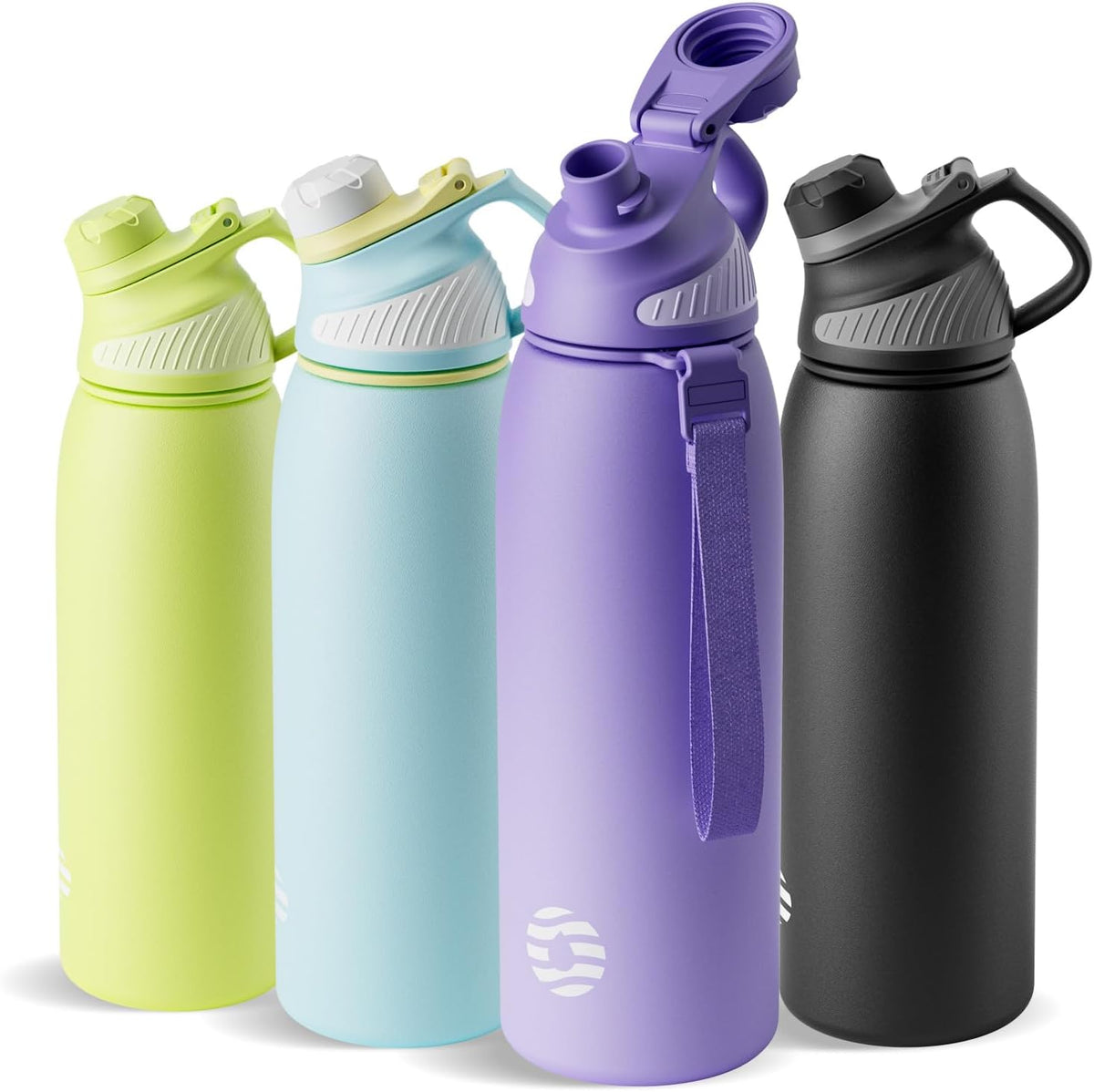 20oz Stainless Steel Insulated Water Bottle No Straw Spout Lid | Double Wall Vacuum Insulated, 18/8 Stainless Steel, Leakproof, BPA-Free, Sports Flask Ideal For Gym Workout Hiking Travel