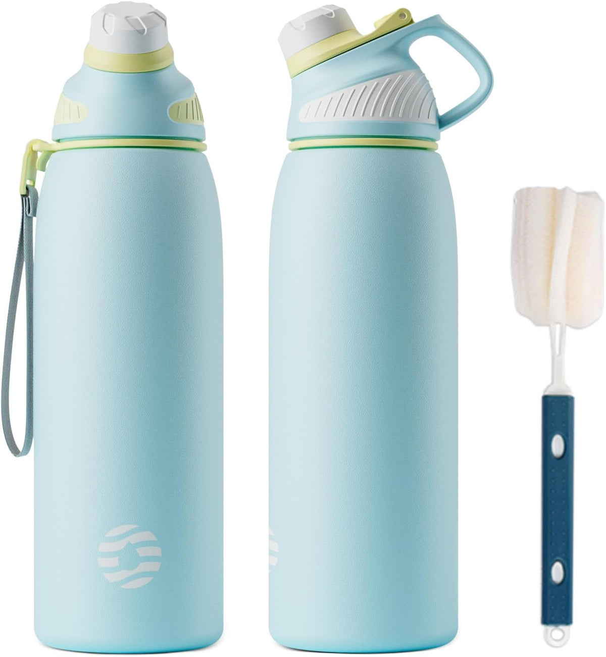 20oz Stainless Steel Insulated Water Bottle No Straw Spout Lid | Double Wall Vacuum Insulated, 18/8 Stainless Steel, Leakproof, BPA-Free, Sports Flask Ideal For Gym Workout Hiking Travel